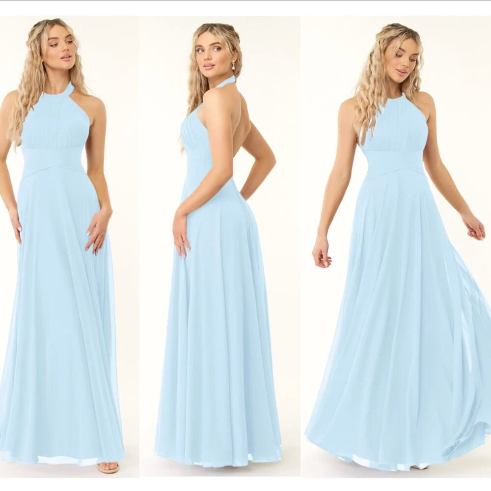 Azazie Monroe Dress - Sky Blue